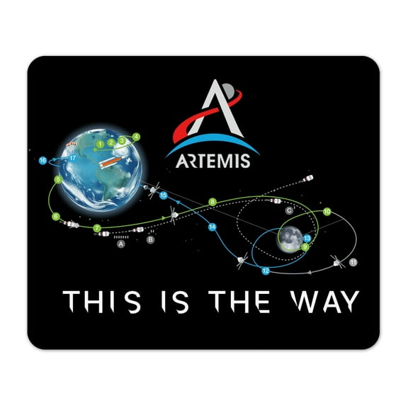 NASA Artemis1 Flight Path This Is The Way Mouse Pad 1/8 Thick