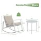 COSIEST 3 Piece Outdoor Beige Metal Bistro Set Patio Rocking Chairs ...
