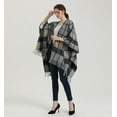 thumbnail image 5 of CoCopeaunt Women Plaid Shawl Wrap Poncho Double Side Split Large Shawl Scarf Winter Warm Fashion Shawl Blanket, 5 of 5