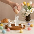 thumbnail image 6 of Easter Ceramic Bunny Egg Holder White 4x2.4in High-grade Ceramic for Dining Table Windowsill Decor Glossy Easy to Clean Egg Storage Minimalist Festive Accent, 6 of 7