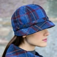 thumbnail image 2 of Ladies Blue And Red Plaid Flapper Hat Made By Mucros Weavers, 2 of 3