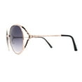 thumbnail image 3 of Womens Oversize Jewel Metal Rim Butterfly Designer Sunglasses Gold Smoke, 3 of 4