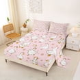 thumbnail image 2 of Manfei Teens Cartoon Animal Duck Bed Sheets 4pcs,Kids Boys Girls Kawaii Flowers King Sheets,Ultra Soft Home Decor, 2 of 5