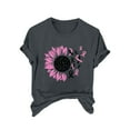 thumbnail image 2 of CLOISE Breast Cancer Shirts Women Short Sleeve Crew Neck Shirts Sunflower Ribbon Pink Breast Cancer Survivor Gifts Tshirts Fashion Comfortable T Shirts Cancer Support in October Clothes Gray M, 2 of 4