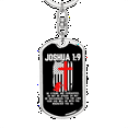thumbnail image 5 of Be Strong And Courageous Firefighter Stainless Steel or 18k Gold Premium Swivel Dog Tag Keychain, 5 of 10