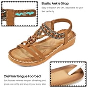 Ablanczoom Women Sandals Dressy Summer Sandals for Women Shoes Open Toe Rhinestone,Size 5
