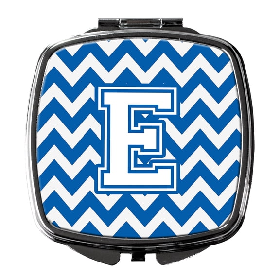 Letter E Chevron Blue and White Compact Mirror CJ1045-ESCM