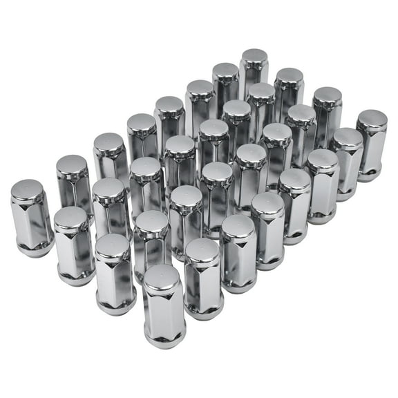 Hex Autoparts 32PCS 14x1.5 Chrome Lug Nuts for Chevrolet GMC Silverado Sierra 2500 HD 1999-2023