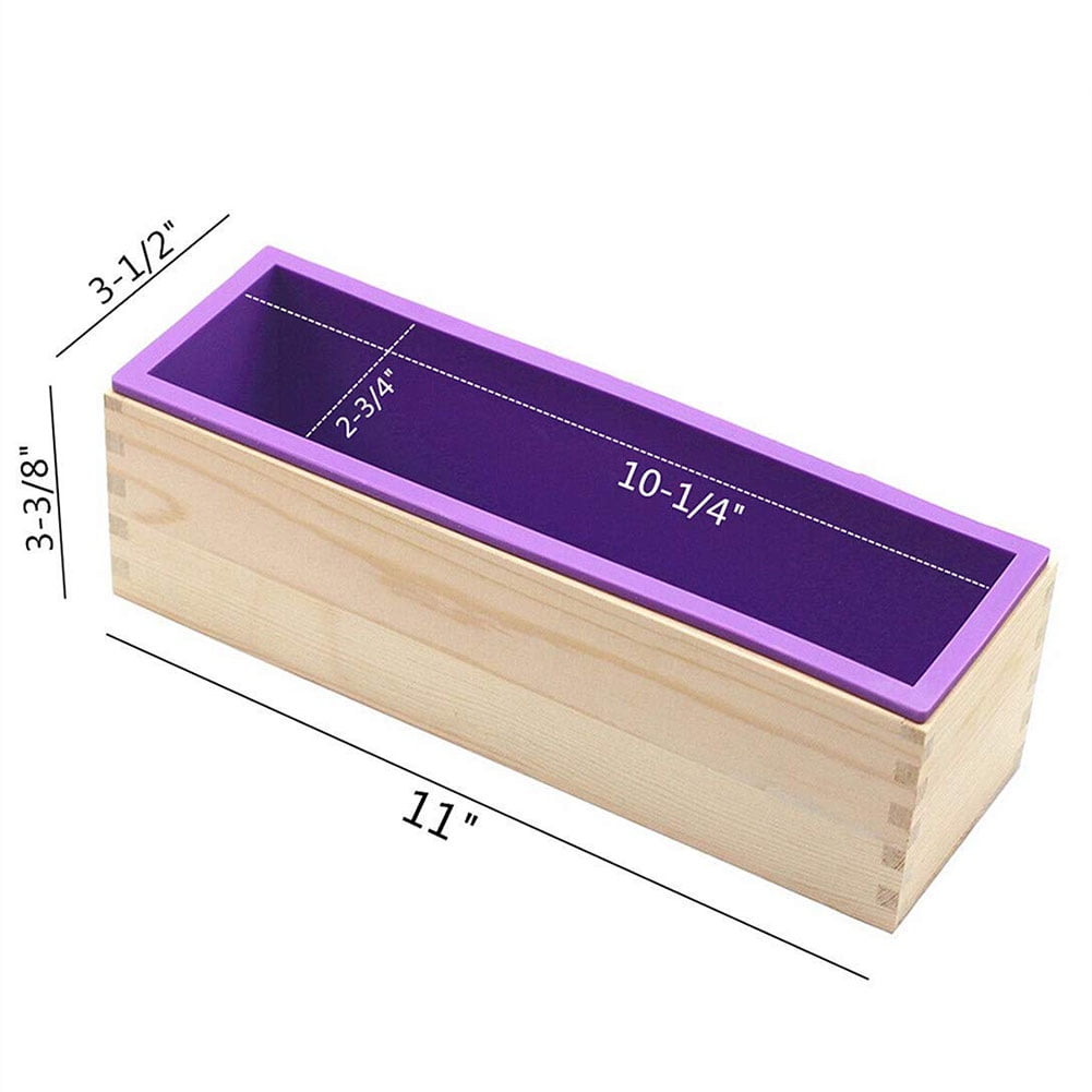 42oz Soap Loaf Mold with Wooden Box and Cover Cake KEILEOHO 2 Pack Silicone Soap Mold Pudding Muffin Chocolates Candle Flexible Rectangle Soap Molds for Soap Making