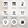 thumbnail image 3 of Led Digital Wall Clock 10 Level Adjustable Brightness Time Temperature Date Display Wall-mounted Remote Control Alarm Clock, 3 of 6