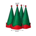 thumbnail image 2 of Lindo sombrero de Navidad Sombrero de elfo de Papá Noel Sombrero puntiagudo para celebraciones. (verde + rojo) (4 piezas), 2 of 5