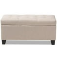 thumbnail image 4 of Bowery Hill Upholstered Storage Ottoman Bench in Beige, 4 of 11