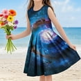 thumbnail image 2 of Drses‌ ‌‌‌‌‌‌‌‌‌‌2025 Girls' Summer Dress (4-14T) - Sleeveless Twirly Swing Dress with 3D Print | A-Line Beach Sundress & Playwear, 2 of 6