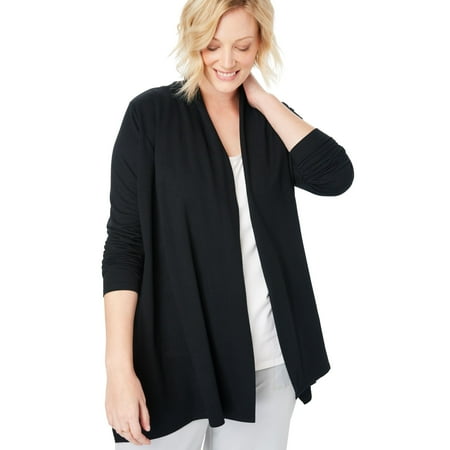 - Woman Within Plus Size Cascading Cardigan