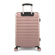 iFLY Fibertech 20 Hardside Carry-on Suitcase – Expandable Spinner Luggage for Travel, Rose Gold