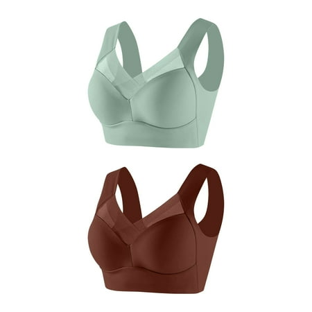 Bigersell Bra Without Underwire On Sale Women s Underwire Underwear Thin Lace Solid Color Push-Up Adjustment Bra Balconette Bra Style F-439 Brown 5XL