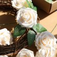 thumbnail image 2 of Artificial Flowers 25pcs Real Looking Cream Fake Roses w/Stem for DIY Wedding Bouquets for Bride Centerpieces Bridal Shower Party Home Room Decorations, 2 of 7