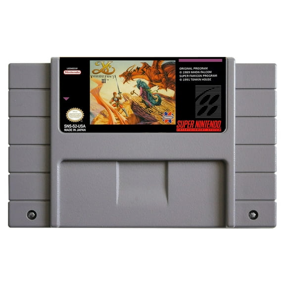 SNES Games Cartridge Ys III - Wanderers from Ys