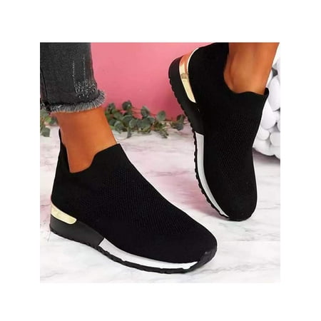 

Crocowalk Womens Slip Ons Sneaker Shoes Mesh Knit Casual Walking Shoes Breathable Lightweight Fashion Sock Sneakers