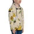 thumbnail image 3 of Picia Gnomes Bees And Sunflowers Pattern Youth Hoodie - Warm Pullover Sweatshirt with Kangaroo Pocket, Ideal for Boys and Girls-X-Large, 3 of 6