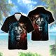 thumbnail image 3 of Camisas de verano de talla grande y gran tamaño para hombre, camisas de manga corta con solapa para fiesta hawaiana a la moda de Lion American para hombre, 3 of 5