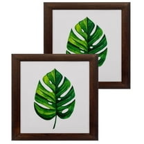 Rustic Wood Picture Frames 8x8, Pack of 2 – Farmhouse Tabletop or Wall Mount Display with Glass, Dark Brown