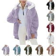 thumbnail image 6 of iHPH7 Fleece Jacket Warm Winter Coats for Women Fleece Jacket Women Full Zip Sherpa Jacket Women Winter Outfits for Women Fleece Hoodie Warm Jackets for Women Light Violet XXL, 6 of 9