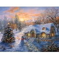 thumbnail image 2 of Boehme, Nicky 14x12 White Modern Wood Framed Museum Art Print Titled - Christmas Cottage, 2 of 4