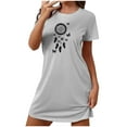 thumbnail image 2 of Mefallenssiah Chemise de Nuit Courte Surdimensionnée pour Femmes Mode Imprimé Poitrine Manches Courtes, 2 of 7