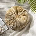 thumbnail image 2 of Phantoscope Crushed Velvet Pleated Round Pumpkin Floor Pillow Series Decorative Throw Pillow, 16" x 16" Round, Light Brown, 1 Pack, 2 of 6