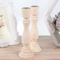 thumbnail image 3 of Etereauty Candle Stand Candlestick Holder Taper Wooden Base Tealight Antique Wood Candlesticks Vintage Holders Retro Unfinished, 3 of 7
