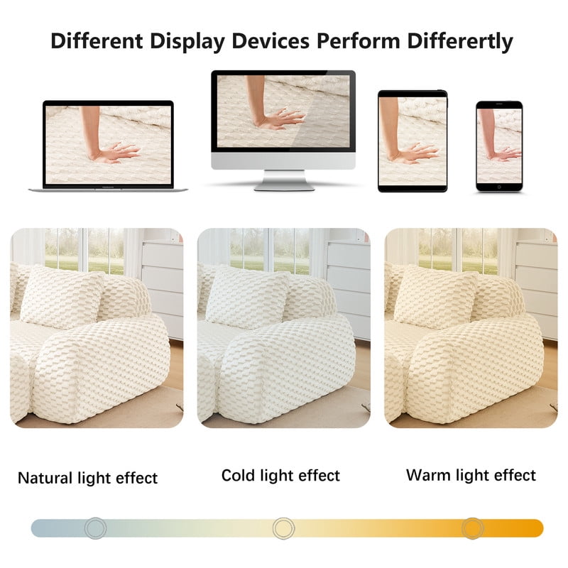 146" Modern L-Shaped Modular Sectional Sofa for Living Room,Flannelette Fabric,Oversized 4-Seater Couch,boneless sofa ,Movable Ottoman,Buckle connection,Anti-slip Design,No Assembly,White