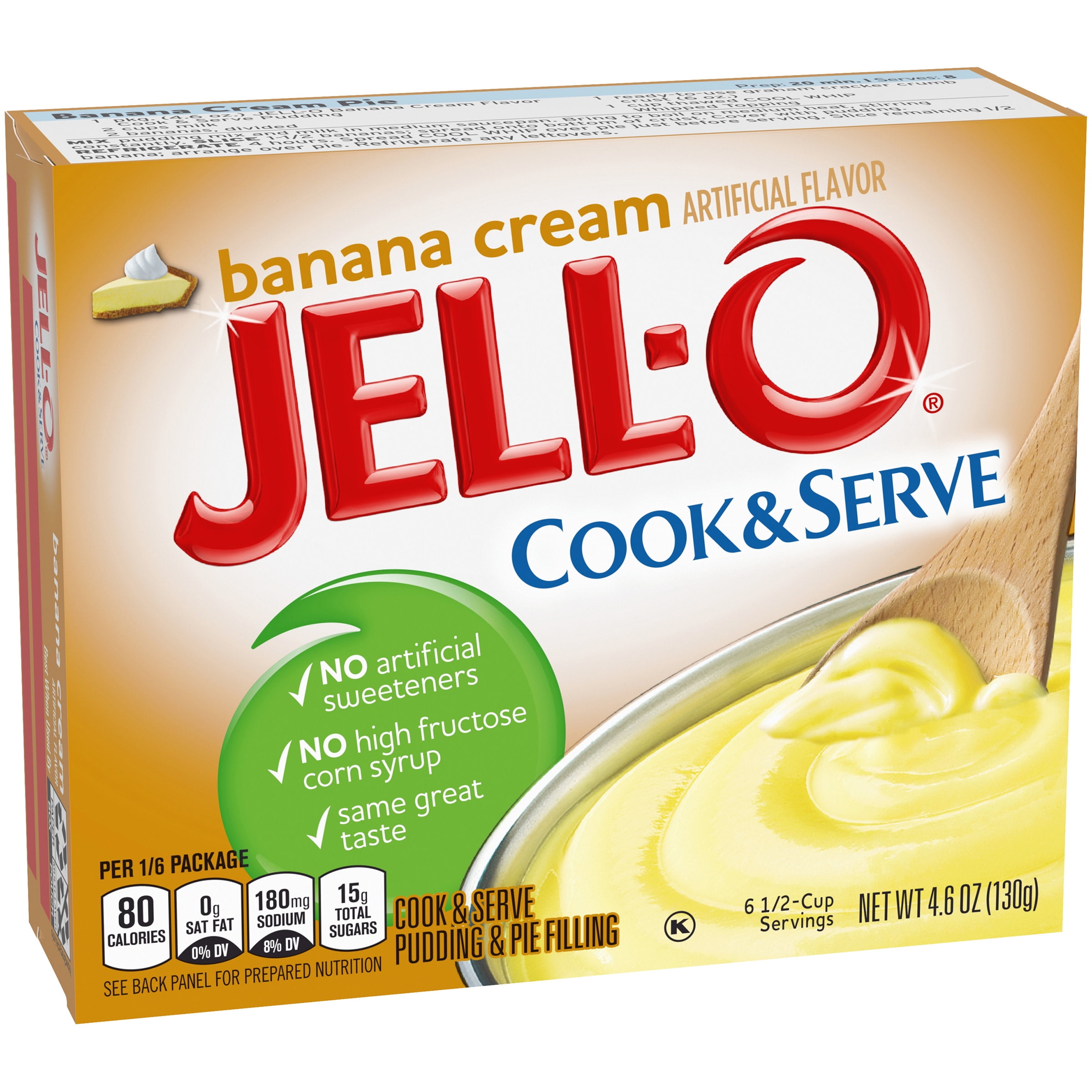 Jell-O Cook & Serve Banana Cream Pudding & Pie Filling Mix, 4.6 oz