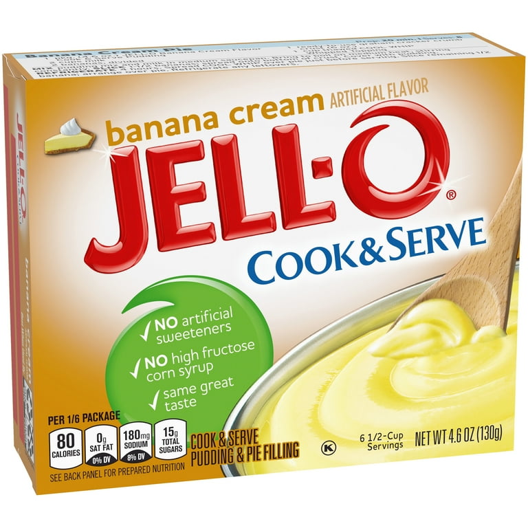 Jell-O Cook & Serve Banana Cream Pudding & Pie Filling Mix, 4.6 oz