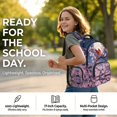 thumbnail image 2 of Xoenoiee Cardinal Moon Cherry Blossom Print Kids Backpack with Lunch Box Set Elementary/Middle School Bag Bookbag Lunch Bag Pencil Case 3Pcs Kindergarten Schoolbag Lightweight Daypack for Boys Girls, 2 of 6