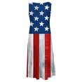 thumbnail image 4 of Summer Savings Clearance! Enjoytime Flowy Dresses for Women Women's Flag Printing Loose Sleevless Crew Neck Dress Womens Summer Dresses Casual, 4 of 5