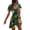 Green, variant on Hawaiian Tropical Dresses for Women V Neck Floral Print Short Sleeve Flowy Wrap Dress Vacation Dresses