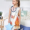 thumbnail image 4 of Balery Gnome Camping Camisón de princesa para niñas, pijama de algodón con mangas abullonadas, suave y bonito.-X-Large, 4 of 6