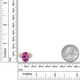 thumbnail image 3 of Gem Stone King 18K Yellow Gold Plated Silver Pink Created Sapphire and Lab Grown Diamond Engagement Ring for Women | 7.04 Cttw | Oval 14X10MM | Gemstone September Birthstone | Size 8, 3 of 3