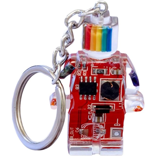 Porte-clés en Forme de Robot Électronique Arc-en-Ciel Porte-Clés Multifonctionnel Accessoire de Sac à Main pour Femmes Filles