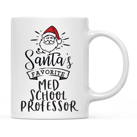 Koyal Wholesale Santa Claus Ceramic Coffee Mug, Santa's Favorite Med School Professor