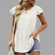 thumbnail image 2 of Blusas casuales de manga corta con cuello redondo de color sólido para mujer OAVQHLG3B Store  lin121212, 2 of 4