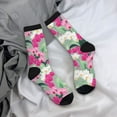 thumbnail image 5 of Hirioo Orchids Flowers Pattern Adult Middle Tube Socks Breathable Sock Non-Pilling,Contrasting Color Design, 5 of 6