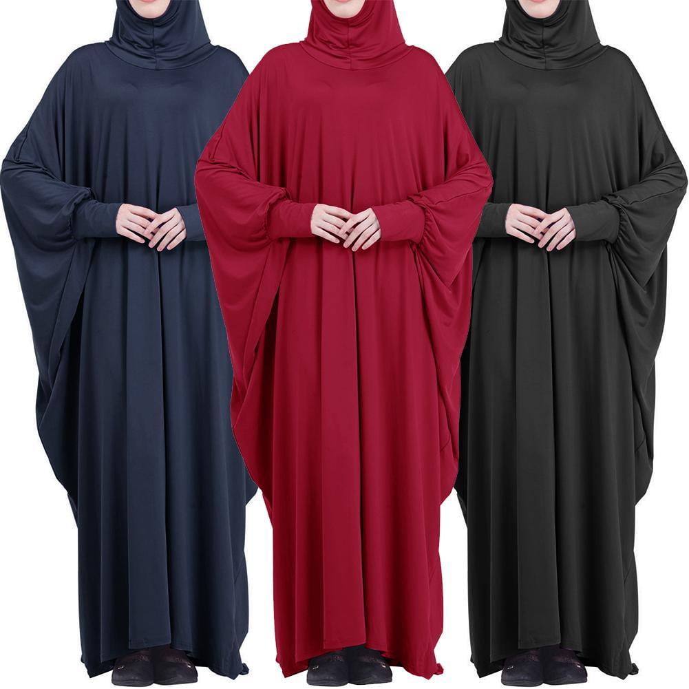Robe Orientale Femme LKRSEEF Musulmane Kaftan Abaya Femme Prière Arabe Solide Vêtements Robe Arabe