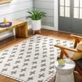 thumbnail image 2 of BoutiqueRugs Kyna Modern Swiss Cross Geometric Large Area Rug - Contemporary Minimalist Outdoor Safe Carpet for Terrace, Living Room - Off White, Medium Gray, Brown - 7'10" x 10' (8x10), 2 of 8