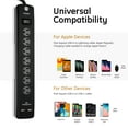 thumbnail image 3 of GE UltraPro Grounded 7-Outlet 2-USB Port Power Strip Surge Protector, 4 ft, Black, 40482, 3 of 8