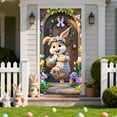 thumbnail image 3 of SIYTUAU Polyester Easter Door Curtain Banner With Bunny Egg Print For Party Celebration Hanging Flag A 35X71 Inch, 3 of 7