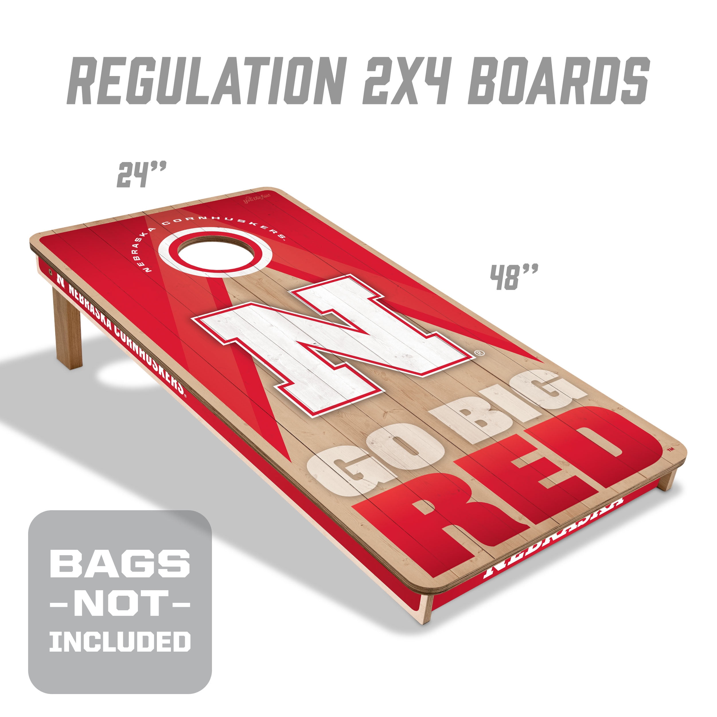YouTheFan NCAA Nebraska Cornhuskers 2x4 Slogan Series Cornhole NO BAGS