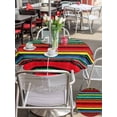 thumbnail image 6 of Outdoor Tablecloth with Umbrella Hole Zipper Boho Colored Stripes Round Tablecloth 54" Waterproof Outside Table Cloth Vintage Green Red Blue Tribal Patio Table Cover Tablecloths for Picnic Party, 6 of 8