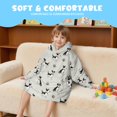 thumbnail image 5 of Jack Russell Terrier and Dog Paw Print Lamb Fleece Blanket Hoodies for Teens ,Teens Oversize Sherpa Wearable Hooded Blanket Sweatshirt with Super Pockets, 5 of 6